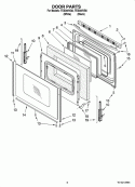 DOOR PARTS, OPTIONAL PARTS Diagram and Parts List for TES355VQ0  Estate Range