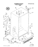 CABINET Diagram and Parts List for 3XARG458WP00  Whirlpool Refrigerator