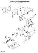 AIR FLOW AND CONTROL PARTS Diagram and Parts List for CA12WRS2  Crosley Air Conditioner