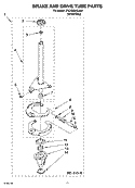 BRAKE AND DRIVE TUBE PARTS Diagram and Parts List for 8TLSQ9545LW0  Whirlpool Washer