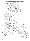 MOTOR AND ICE CONTAINER Diagram and Parts List for 6GD27DFXFS02  Whirlpool Refrigerator