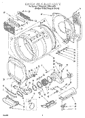 DRYER BULKHEAD Diagram and Parts List for LTE6234DQ1  Whirlpool Washer Dryer Combo