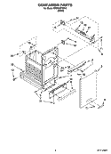 CONTAINER PARTS Diagram and Parts List for KFCK03ITWH0  KitchenAid Trash Compactor