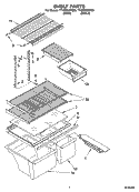 SHELF PARTS Diagram and Parts List for TT18WKXRQ00  Estate Refrigerator