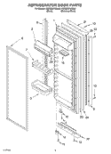 REFRIGERATOR DOOR Diagram and Parts List for KSRB25FKSS00  KitchenAid Refrigerator