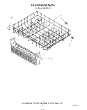 LOWER RACK Diagram and Parts List for 4KUDC220T2  KitchenAid Dishwasher