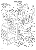 LINER Diagram and Parts List for 3XARG477GF04  Whirlpool Refrigerator