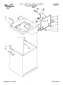 TOP AND CABINET Diagram and Parts List for 3LBR7132DW0  Whirlpool Washer