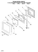 OVEN DOOR PARTS Diagram and Parts List for GMC275PDB07  Whirlpool Microwave Oven Combo