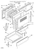 DOOR AND DRAWER PARTS Diagram and Parts List for IJP85801  Inglis Range