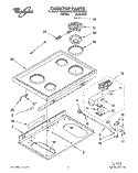 COOKTOP Diagram and Parts List for RF4700XWN2  Whirlpool Range