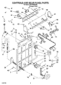 CONTROLS AND REAR PANEL PARTS Diagram and Parts List for 7MTAWS800JQ5  Estate Washer