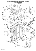 CONTROLS AND REAR PANEL PARTS Diagram and Parts List for 7MWD87640SW0  Whirlpool Washer