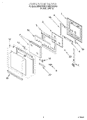OVEN DOOR Diagram and Parts List for KEBI276DWH1  KitchenAid Wall Oven