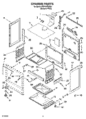 CHASSIS PARTS Diagram and Parts List for YSF315PEMQ0  Whirlpool Range
