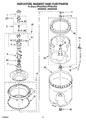 AGITATOR, BASKET AND TUB PARTS Diagram and Parts List for WTW5800SG0  Whirlpool Washer