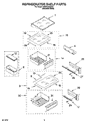 REFRIGERATOR SHELF PARTS Diagram and Parts List for KSSP42QMS02  KitchenAid Refrigerator