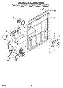 DOOR AND LATCH PARTS Diagram and Parts List for DU1100XTPB7  Whirlpool Dishwasher