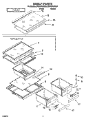 SHELF PARTS, OPTIONAL PARTS Diagram and Parts List for ER8AHKXPL01  Whirlpool Refrigerator