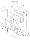 OVEN Diagram and Parts List for FGP305EW3  Roper Range