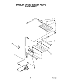 BROILER AND OVEN BURNER Diagram and Parts List for SF365BEYQ1  Whirlpool Range