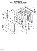DOOR PARTS, OPTIONAL PARTS Diagram and Parts List for GR773LXSB2  Whirlpool Range