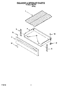DRAWER & BROILER PARTS Diagram and Parts List for IRE31301  Inglis Range