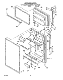 DOOR Diagram and Parts List for ET18GKXDN00  Whirlpool Refrigerator
