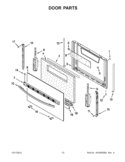 DOOR PARTS Diagram and Parts List for WFG114SWQ1  Whirlpool Range
