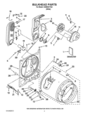 BULKHEAD PARTS Diagram and Parts List for CGM2941TQ2  Whirlpool Dryer