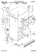 CABINET Diagram and Parts List for 4YET18PKAW00  Whirlpool Refrigerator