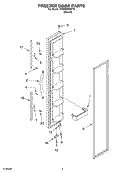 FREEZER DOOR Diagram and Parts List for 4YED2FHKKT01  Whirlpool Refrigerator