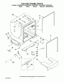 TUB AND FRAME PARTS Diagram and Parts List for KUDS30IVSS0  KitchenAid Dishwasher