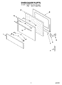 OVEN DOOR Diagram and Parts List for FEP210EN4  Roper Range