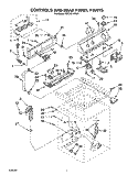 CONTROLS AND REAR PANEL Diagram and Parts List for RAC4244AL0  Whirlpool Washer