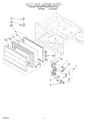 DOOR AND LATCH Diagram and Parts List for KCMS122YAL0  KitchenAid Microwave