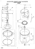 AGITATOR, BASKET AND TUB Diagram and Parts List for 7LSC9355BN0  Whirlpool Washer