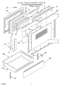 DOOR & DRAWER Diagram and Parts List for KGRT500BAL1  KitchenAid Range