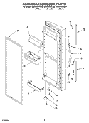 REFRIGERATOR DOOR Diagram and Parts List for GS2SHGXKQ02  Whirlpool Refrigerator