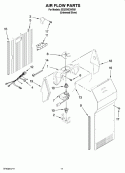 AIR FLOW PARTS Diagram and Parts List for ED2GVEXVD01  Whirlpool Refrigerator