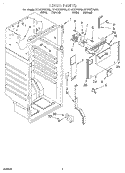 LINER Diagram and Parts List for RT14DKXEW00  Roper Refrigerator