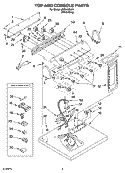 TOP AND CONSOLE PARTS Diagram and Parts List for LEB6400LW1  Whirlpool Dryer