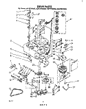 DRIVE Diagram and Parts List for 2LA5700XMW0  Whirlpool Washer