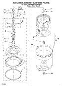 AGITATOR, BASKET AND TUB Diagram and Parts List for LSQ9200KT0  Whirlpool Washer