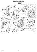 BULKHEAD PARTS, OPTIONAL PARTS (NOT INCLUDED) Diagram and Parts List for LGR6636PW1  Whirlpool Dryer
