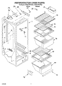 REFRIGERATOR LINER Diagram and Parts List for 5VED1WTKKQ01  Whirlpool Refrigerator