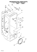 REFRIGERATOR LINER Diagram and Parts List for 4YED27DQFN04  Whirlpool Refrigerator