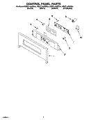 CONTROL PANEL PARTS Diagram and Parts List for KBMC140HSS04  KitchenAid Microwave Oven Combo