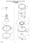 AGITATOR, BASKET AND TUB Diagram and Parts List for 6LBR5132BW0  Whirlpool Washer