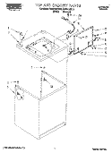 TOP AND CABINET, LIT/OPTIONAL Diagram and Parts List for RAB5133DL0  Roper Washer